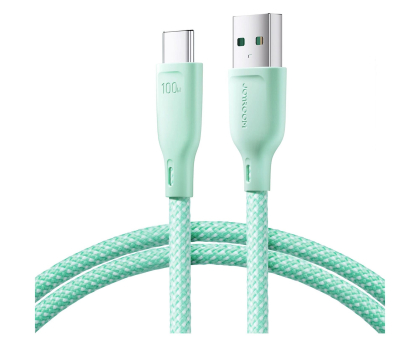 Kabel USB JoyRoom Multi-Color Series S-A34 USB-A / USB-C 100W 1m - zielony